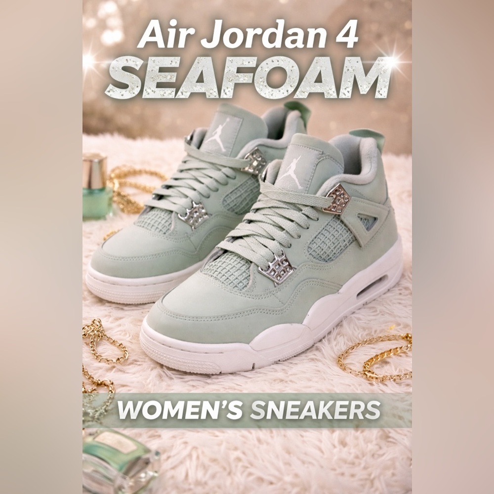 Air Jordan 4 Seafoam Women’s Size 7 Sneakers Light Green Clean Condition